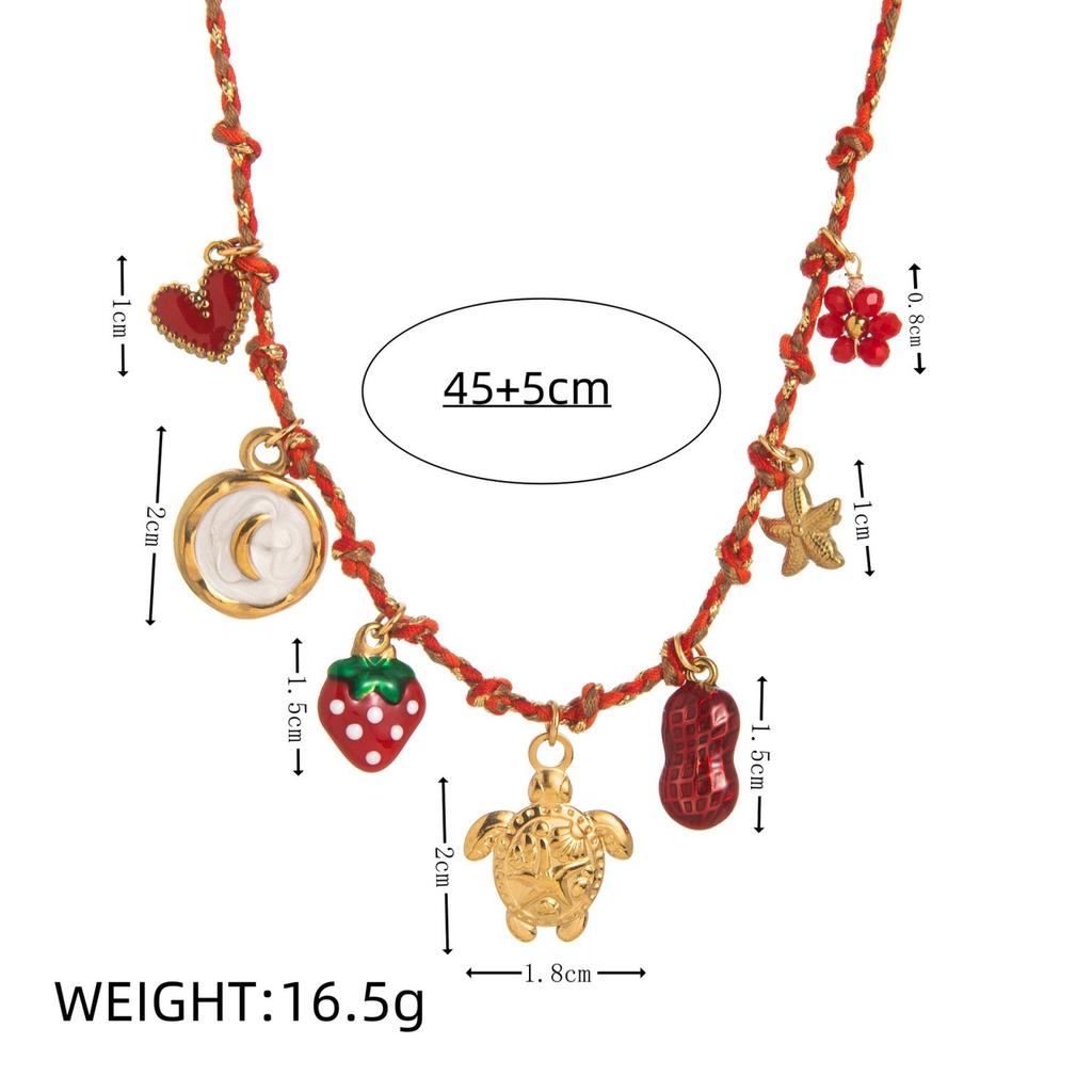 Flower Ocean Shell Sun Pendant Necklace Braided Cord 304 Stainless Steel Women's Stylish Gift Jewelry 40cm(15.7") + 5cm(2") long