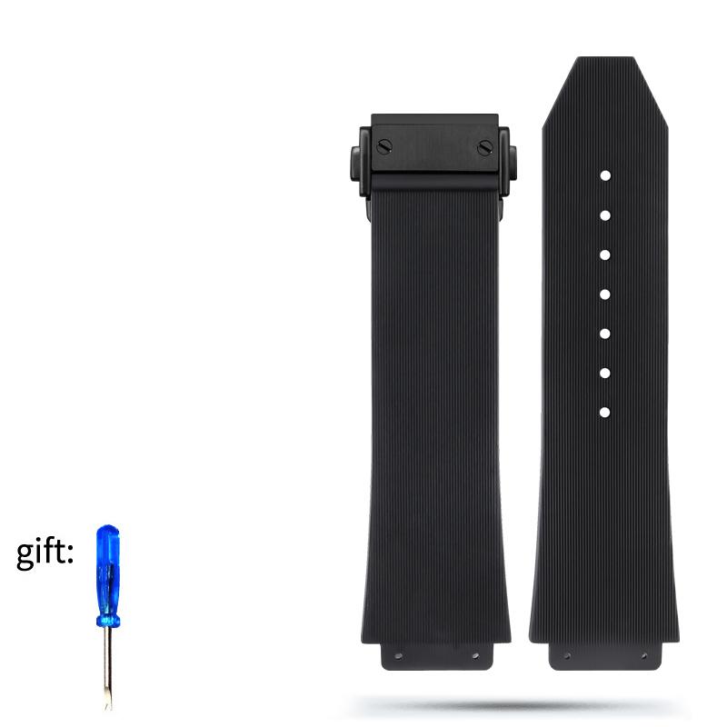 Watch Bands for HUBLOT BIG BANG Silicone Waterproof Men's 25*19mm Watch Strap Chain Watch Accessories Rubber Bracelet Wristband