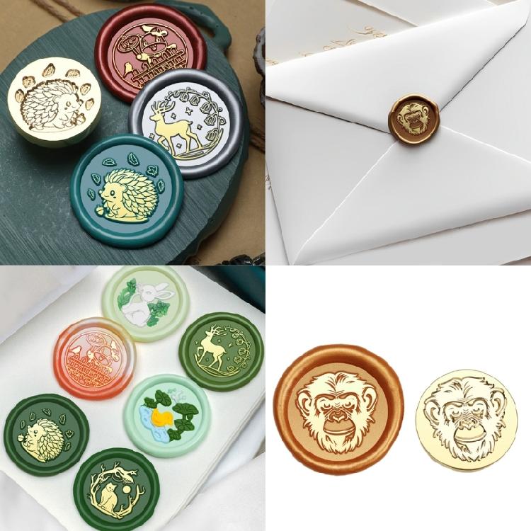 Brass Head Seal Stamp Animal Series Sealing Waxed Stamp for Card Letter Invitations Decoration Rabbits Wax Seal Stamp