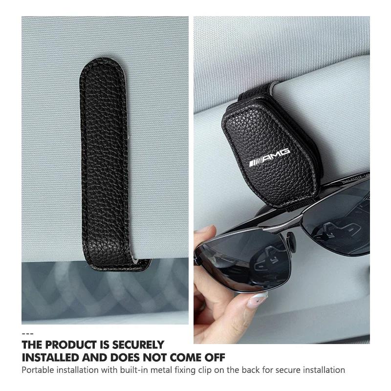Car Sun Visor Glasses Holder Visor Bracket Sunglasses Support For Mercedes Benz AMG A B C E S G Class A180 CLK CLA GLE GLC W212