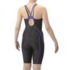 Swimsuit Fitness One Piece Spats Half Snug Black x Purple M [Arena] (Open Back, Leg, Pad) Women's (BKPP)