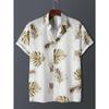 Hawaiian Color Coconut Tree Print Lapel Fashion Men's Shirt 2026 Men's Seaside Resort Casual Style Men's Short-sleeved Shirt