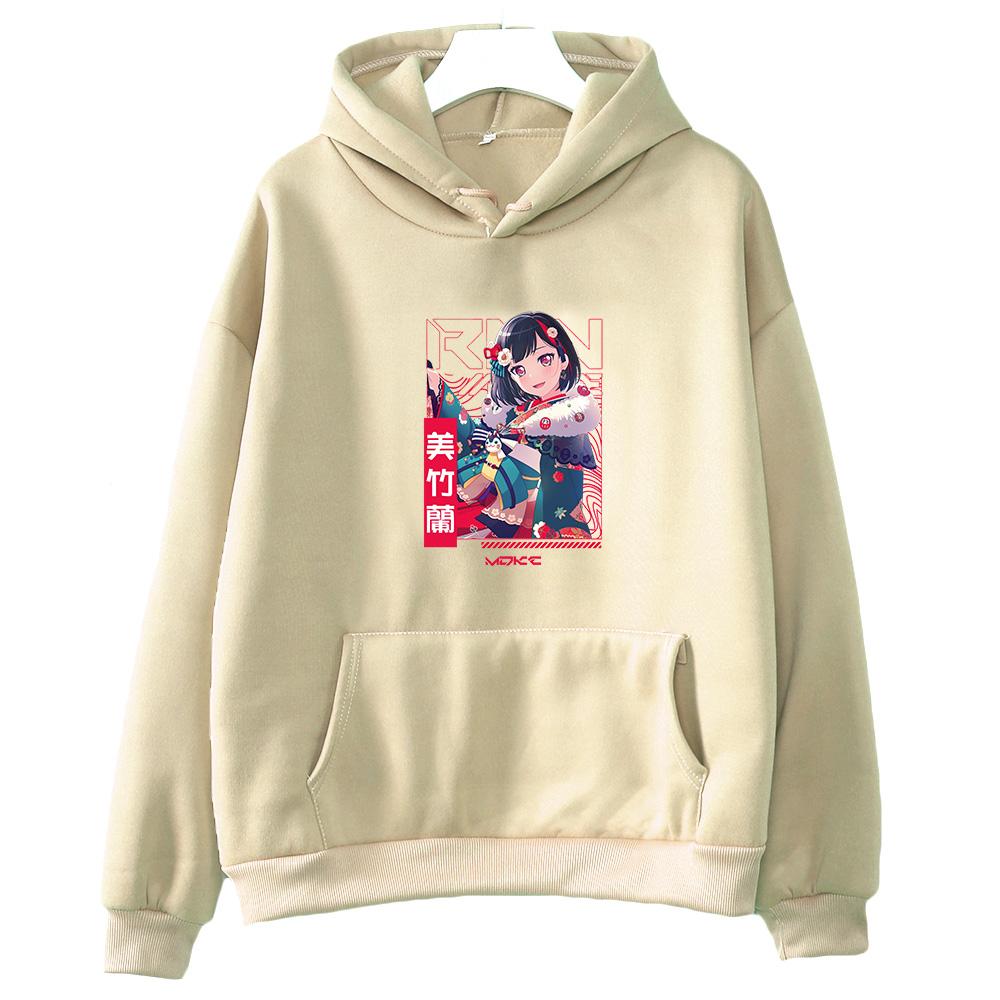 BanGG Dream Ran Mitake Graphic Sweatshirts Popular Character Print Clothes Women Cute Aesthetic Anime Hoodie Autumn Fashion Tops