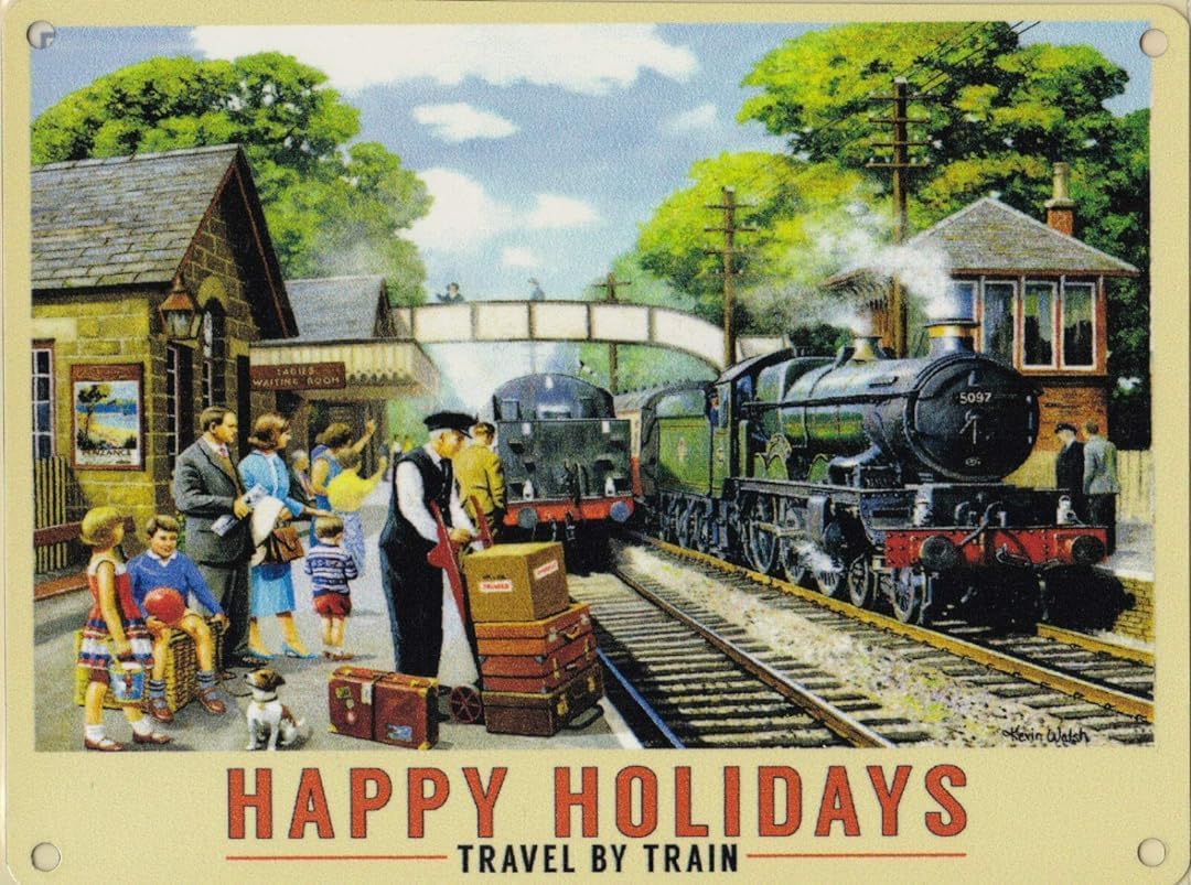 New Travel By Train reproduction vintage metal advertising wall sign METAL TIN SIGN x inches 20x30cm（7.8x11.8inch）