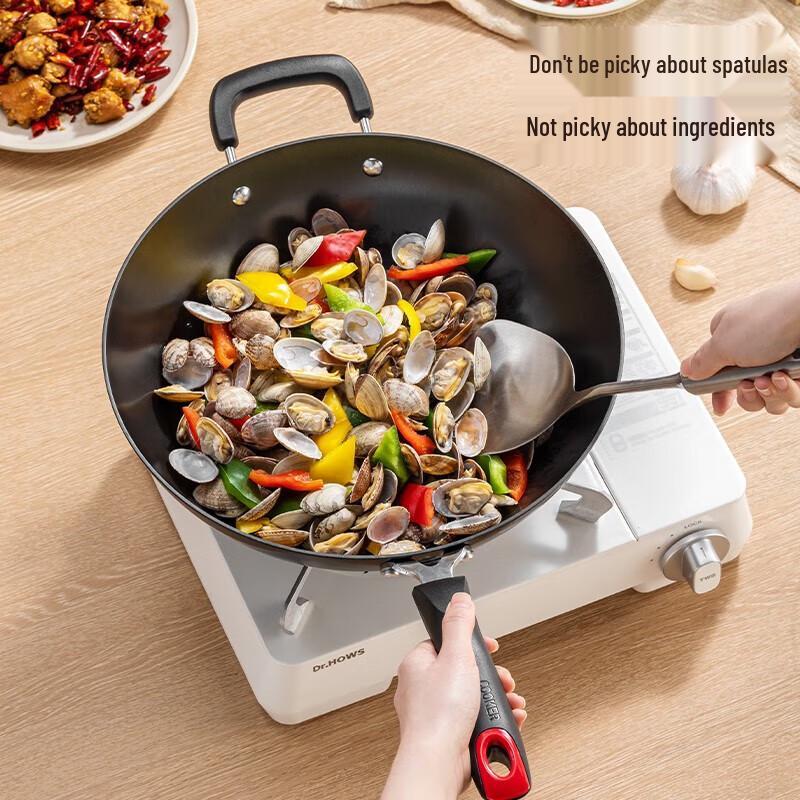 Chui Da Huang 32cm Flat-Bottom Cast Iron Wok