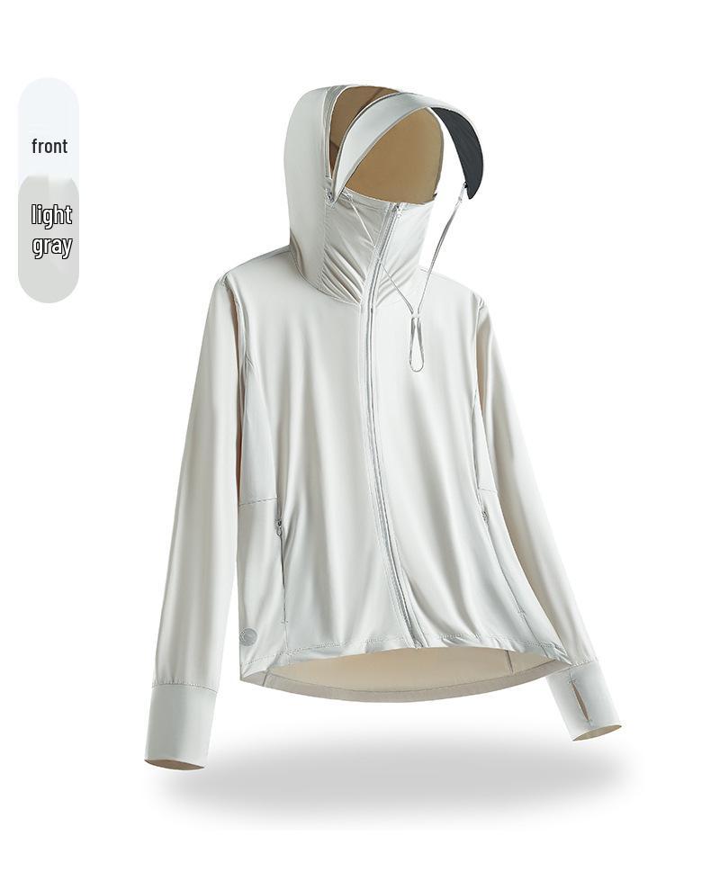 UPF100+ Ice Silk Sun Protection Jacket with Removable Brim - Anti-UV, Cooling, Breathable for Outdoor Use