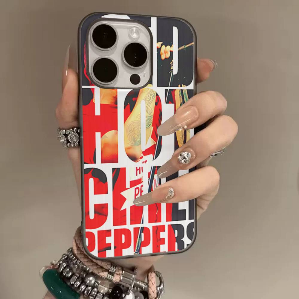 

Red Hot Chili P-Peppers Band Corrugated Stripe Phone Case For IPhone 17 16 15 14 13 12 11 Pro Max Plus Pro Shockproof Cover iPhone 12
