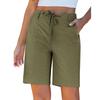 Shorts pour femmes à cordon de serrage, taille élastique, légers, d'été, décontractés, avec poches