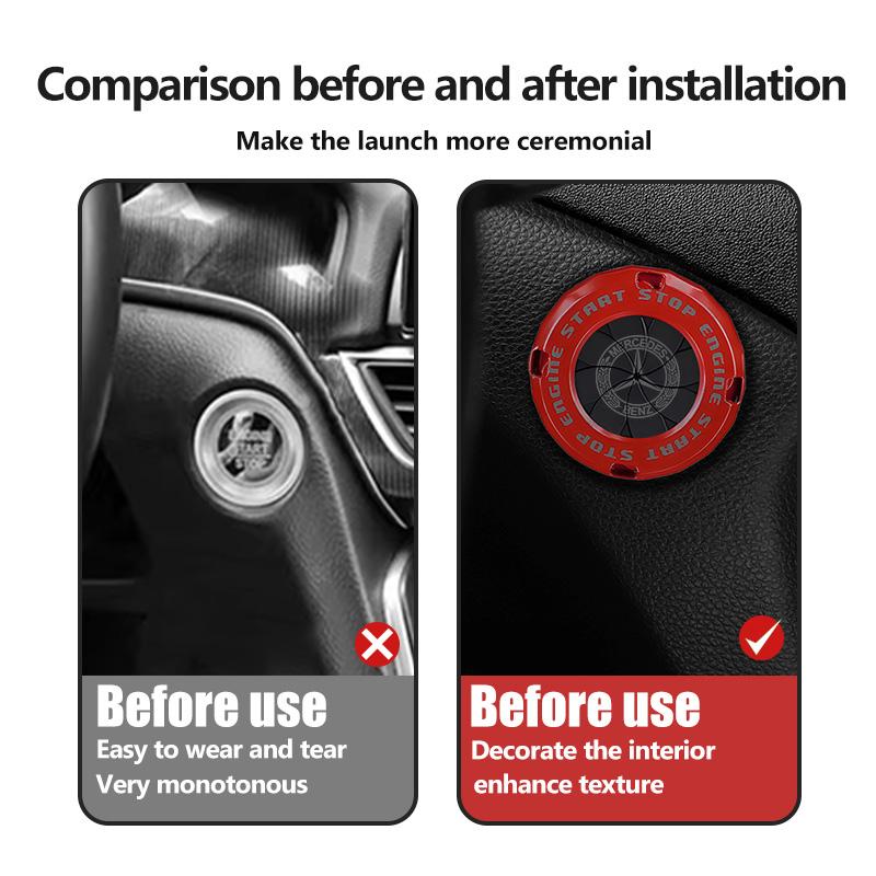 Push Start Button Cover Start Stop Protective Push Button Cover Auto Accessories For Benz AMG W213 W124 W108 W126 Exclusive W204 PH8