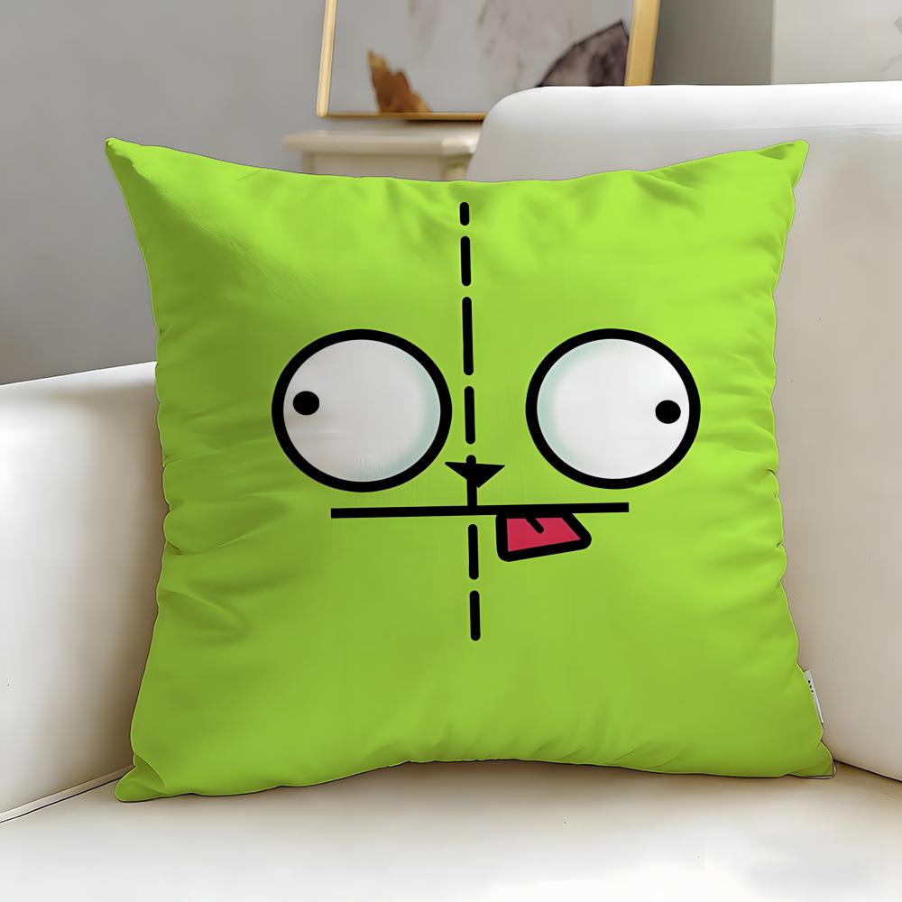 Classic Animated Series Invader Zim Cushion Cover Soft & Easy-Wash Pillow Case – Versatile for Couch, Bed, Travel and Office