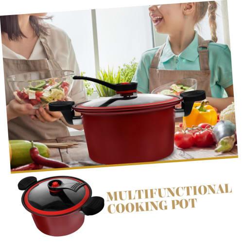 HOLIDYOYO Micro Pressure Cooker, Pressure Canner, Small Canning Pot, Stovetop Pressure Cooker, Stew Pot, Slow Cooker, Soup Pan, Low Pressure Cooker, E