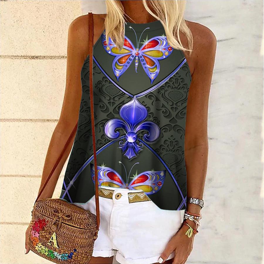 

Женская майка для йоги с короной и бабочкой с 3d принтом для фитнеса, спортивного жилета без рукавов для бега