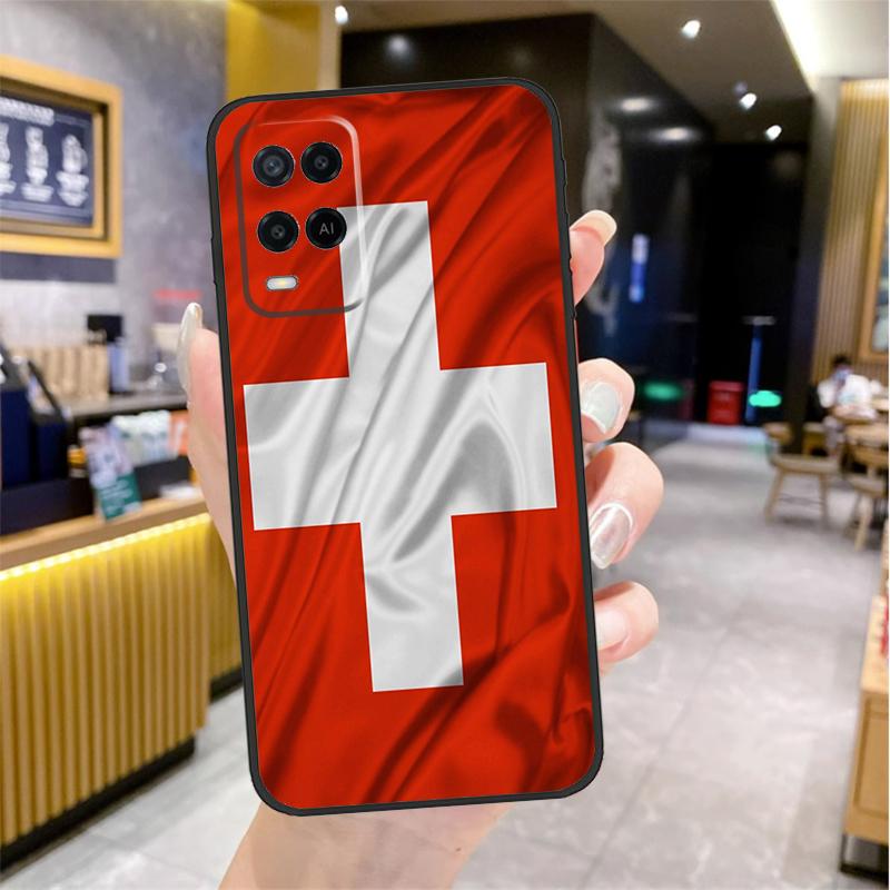Switzerland Swiss Flag Case For Oppo A5 Pro A15 A17 A57 A77 A60 A80 A40 A18 A38 A58 A78 A98 A96 A76 A16 A94 A74 A54