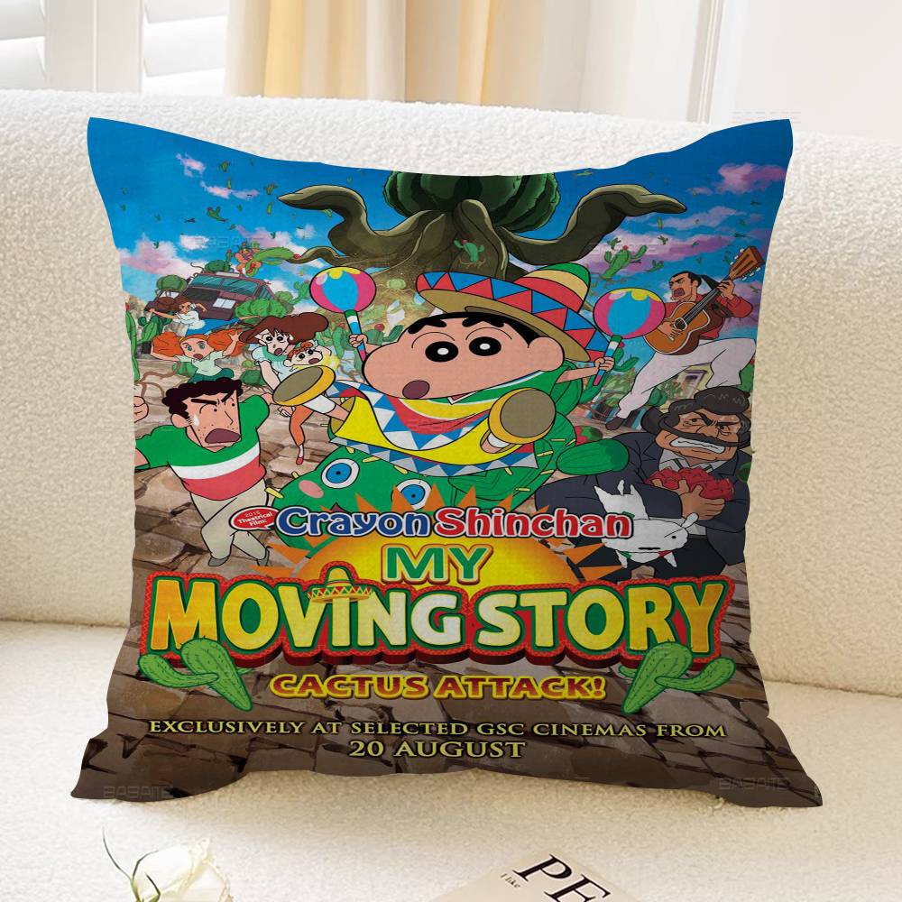 C-Crayon S-Shin-chan Pillow Cushion Cover Pillowcase Living Room Sofa Home Decor Customized