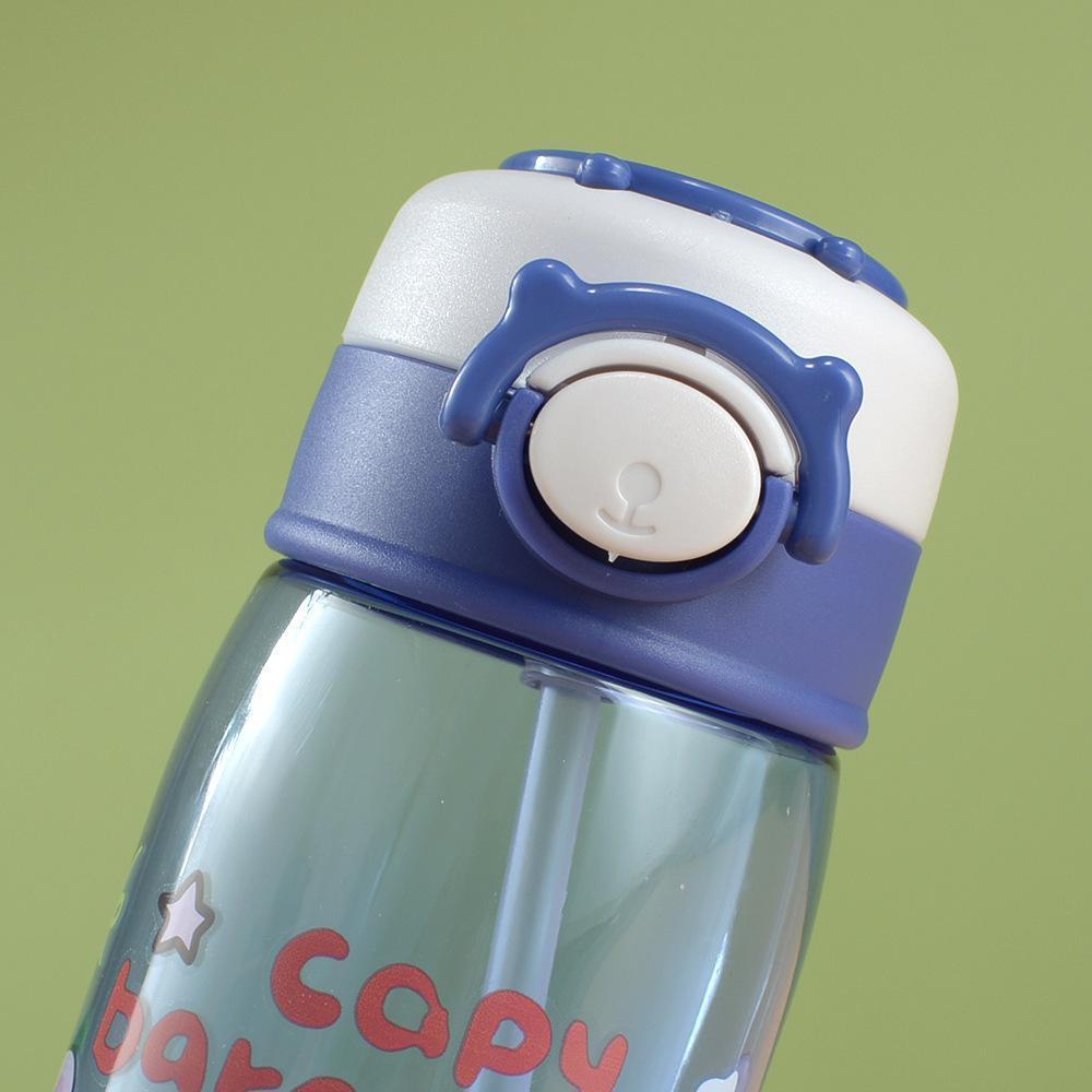 Cute Capybara Cartoon Plastic Cup Portable Handle Flip Lid Straw Cup High Appearance