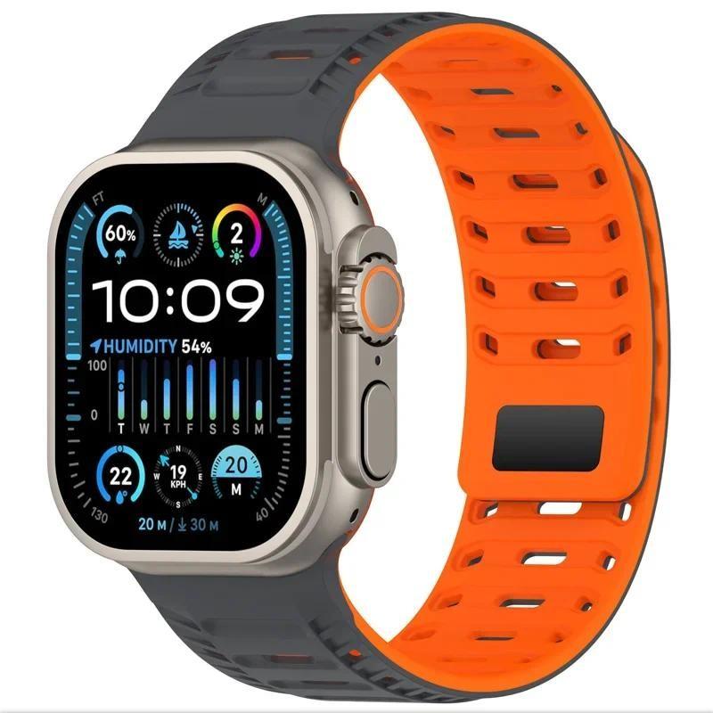 Silicone Magnetic Bands Loop Strap for Apple Watch 49mm 46mm 45mm 44mm 42mm For iWatch Series 11 10 9 8 7 6 5 4 3 2 SE 3 Ultra 3