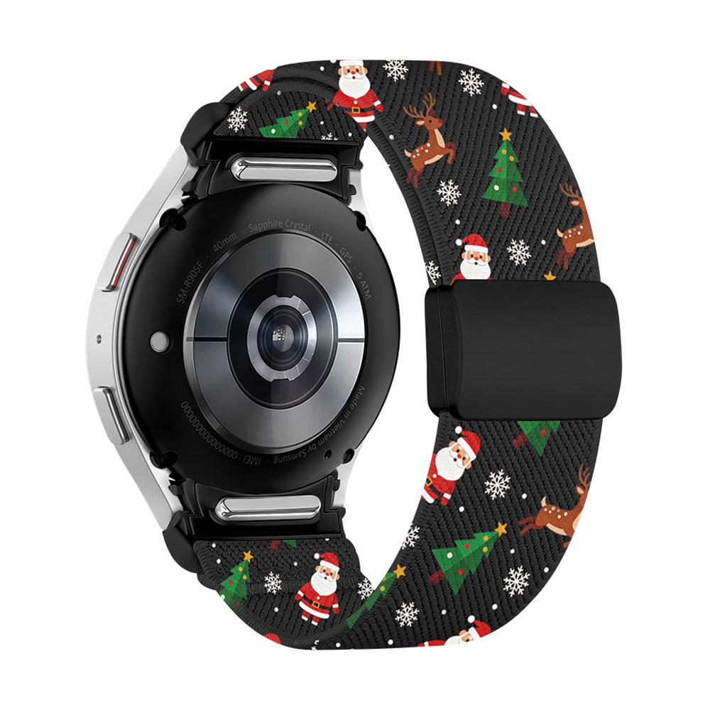 

Рождественский ремешок для Samsung Galaxy Watch 7/6/5 Pro/6 classic 40 мм 44 мм Sport Без зазоров запястье correa Браслет Galaxy Watch 7 ремешки Galaxy 5 pro 45mm чёрный