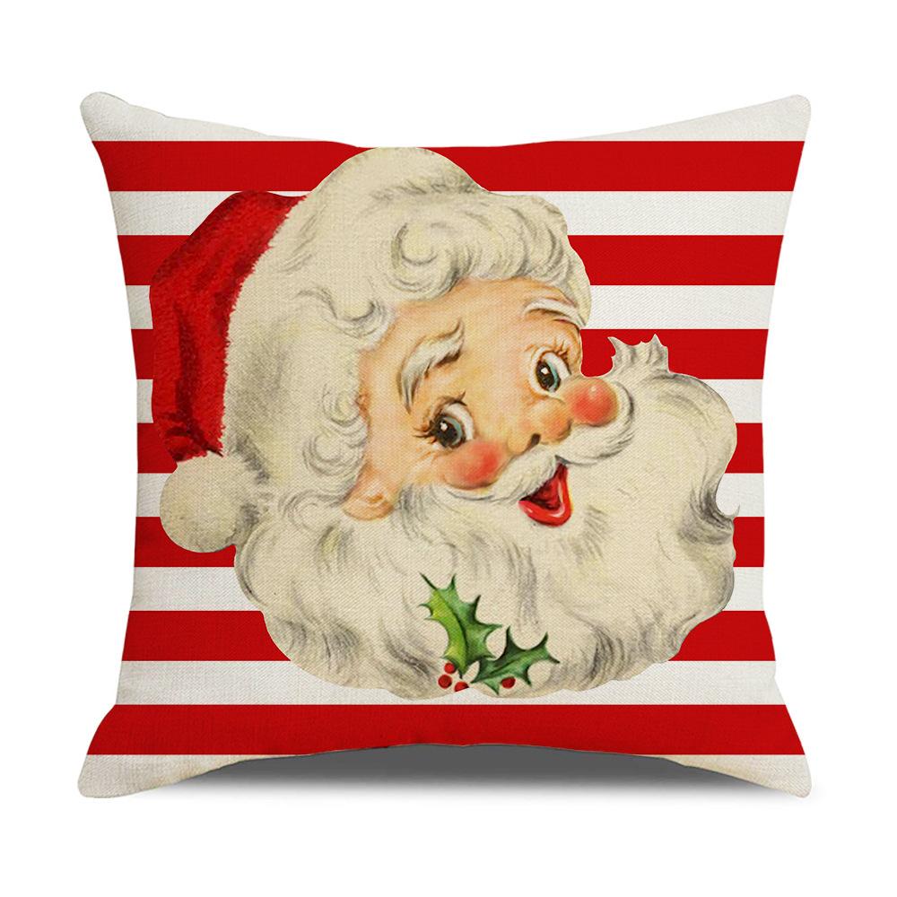 Linen Christmas Pillow Cover Red Stripe Series Decorative Pillow Sofa Cushion Cover New Home