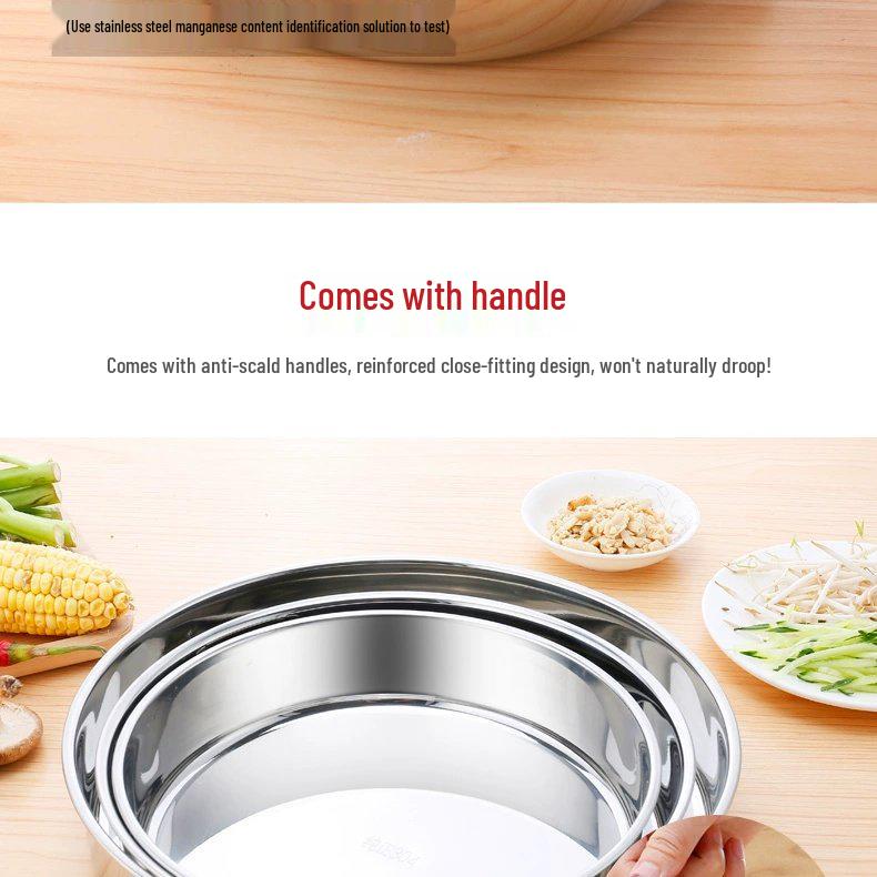 304 Stainless Steel 8-Inch Round Cake Mold for Baking Nian Gao and Fa Gao. Includes 6 and 4 Inch Molds.
