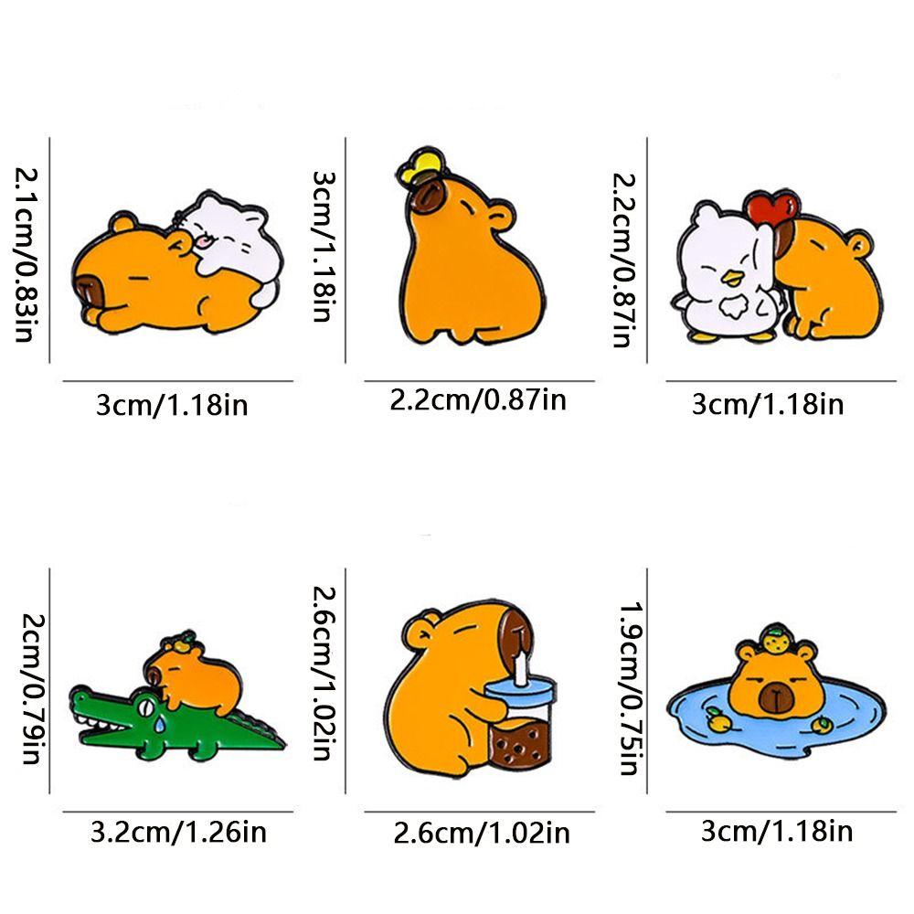 Zinc Zinc Alloy Animal Badge Cute Cartoon Pin Cool Capybara Brooch  Class Reward