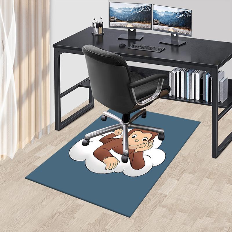 1PC Curious George Anti-slip carpet, suitable for Office, bedroomand playrooms. It can also be used as a sofa footrest cover-R78
