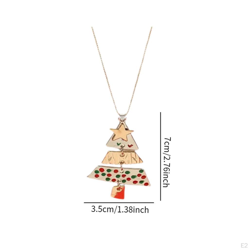 Christmas Tree Pendant Necklace Jewelry Colorful Fashion, Xmas Gift for Women Family