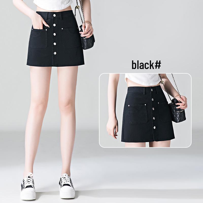 Spring 2026 Women's Retro Denim High-Waist Skort - Slimming, A-Line Design