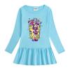 Korean Style Girls' Cartoon Long Sleeve Mesh Princess Dress for Spring & Autumn 2026