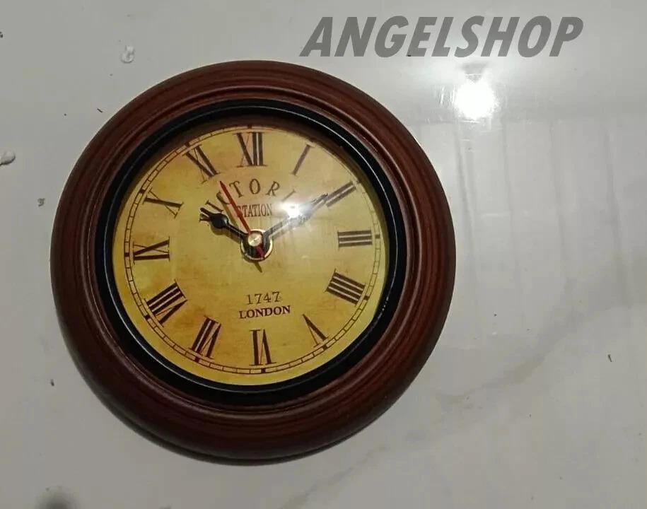 

vintage wall clock century wooden round shape modern vintage wall clock Gift коричневый