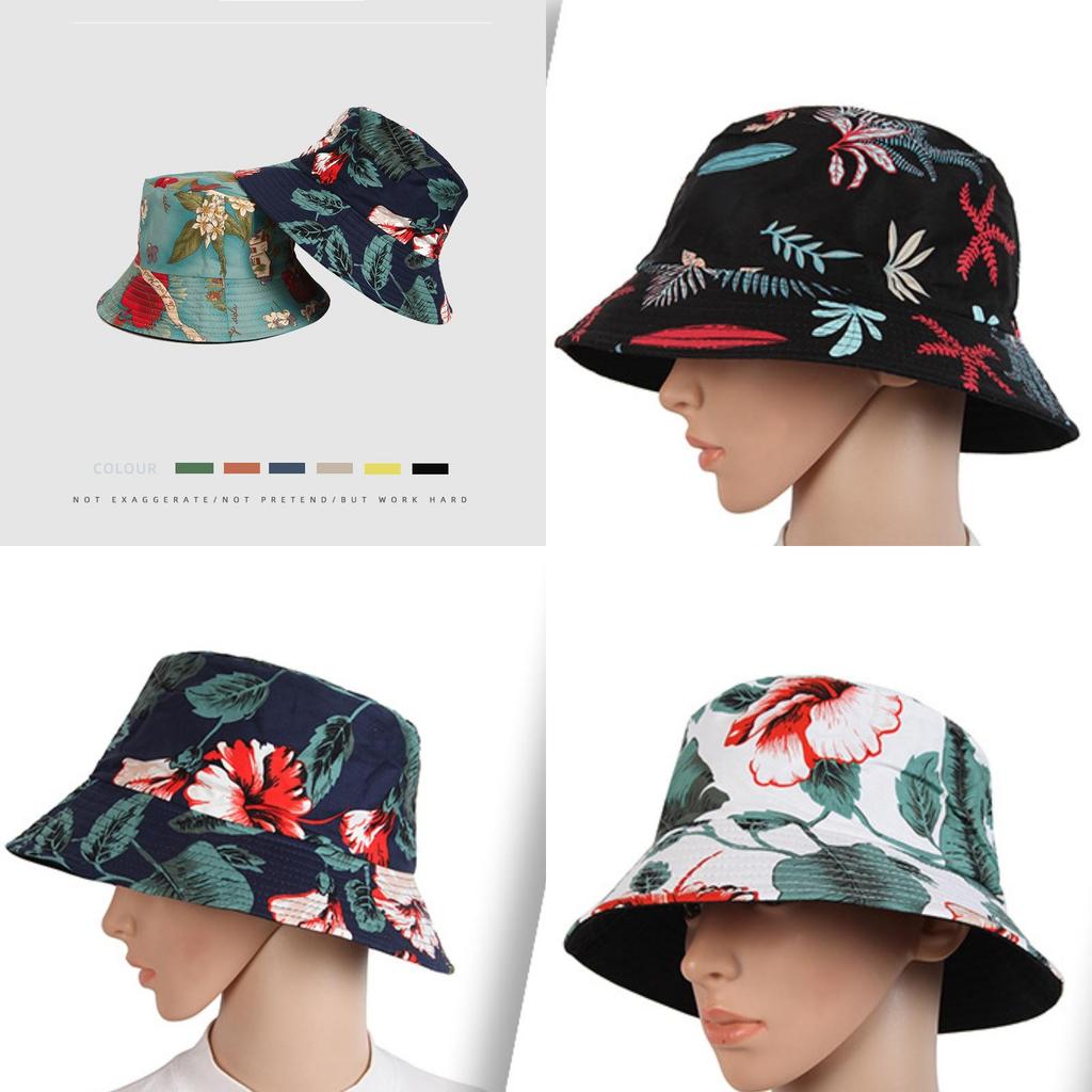 Trendy Floral Fisherman Hat With Wide Brim For Outdoor Sun Protection