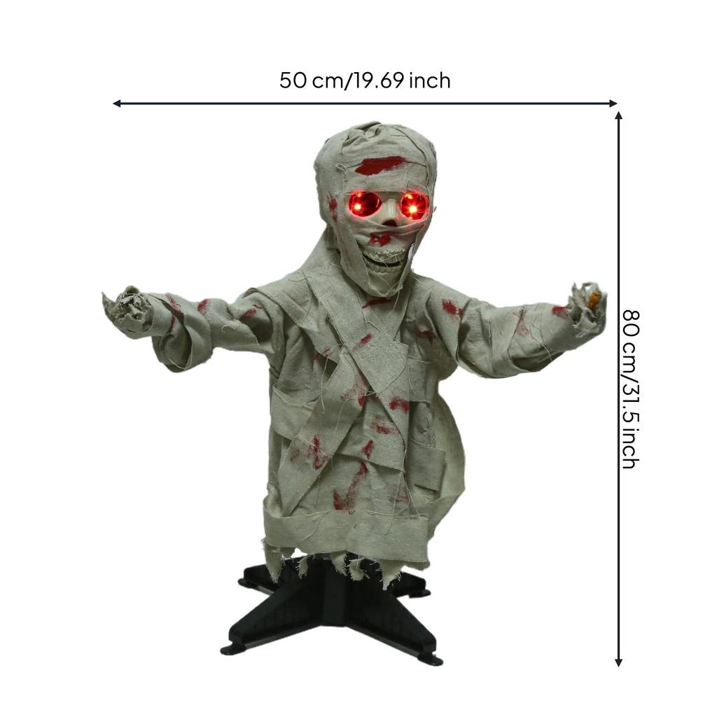 Fright Prop Animated Half-Body Mummy Ground Decoration for Porch