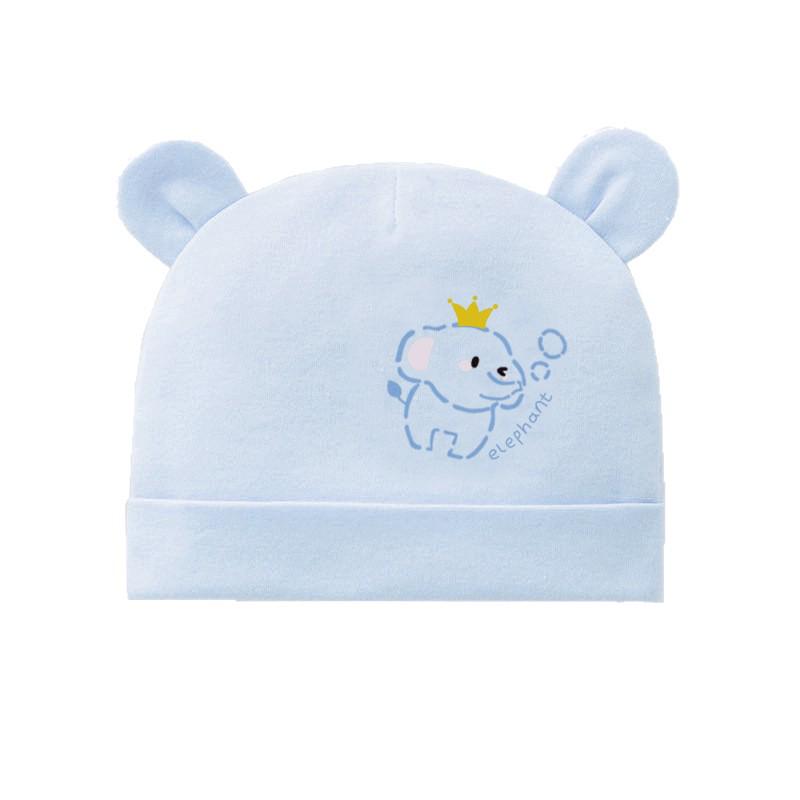 Unisex Baby Bear Cotton Pullover Hat, 0-3 Months, Double Layer for Spring/Autumn