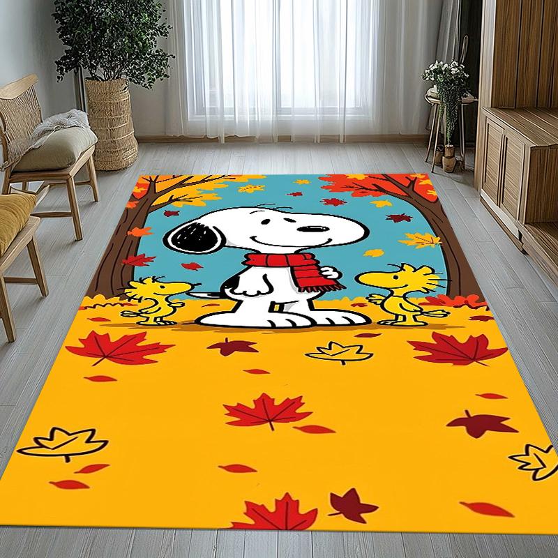 Cute Snoopy Dog Cartoon Living Room Non-Slip Area Rug Soft Carpet for Bedroom Kids Playroom Sofa,Home Decor Doormat Gift