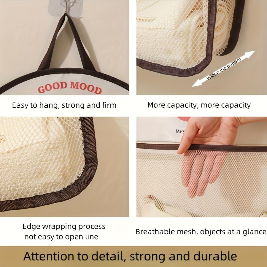[Breathable Washable] Mesh Storage Bag | 1pc | Polyester | Breathable & Washable | Laundry Organizer | Wall-Mounted Underwear and Socks Sorting Pouch