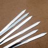 6Pieces Stainless Steel Barbecue Skewers Non Slip Wood Handles BBQ Stick for Camping Flat Metal Kebab Skewers Kitchen
