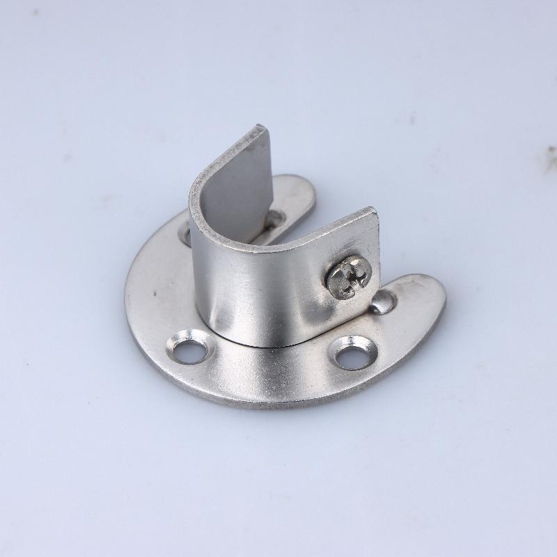 1/2Pcs Curtain Rod Tube Hook Fixed Support Bracket Seat Stainless Steel Flange Seat Wardrobe Hanger Rod Fixing Hardware Parts