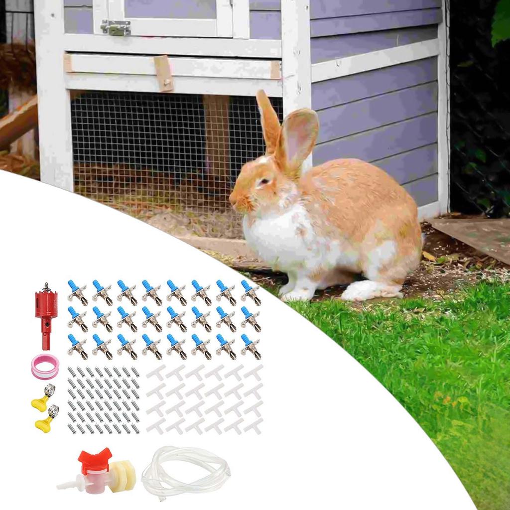 Continuous Water Circulation Drinking Fountain Dual-spring Nozzle Rabbit Waterer