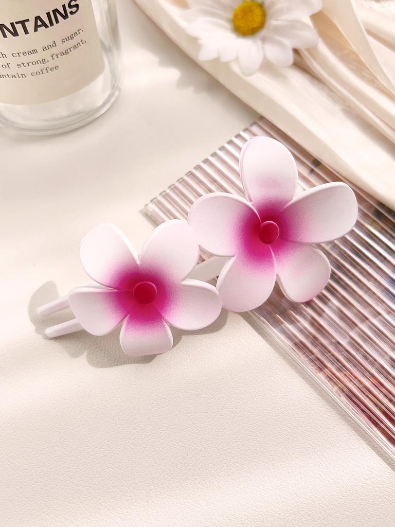 Summer Large Hair Clips Elegant Frosted Butterfly Flower Barrettes Women Beach Hawaii Floral Hairpins Simple Duckbill Headwear