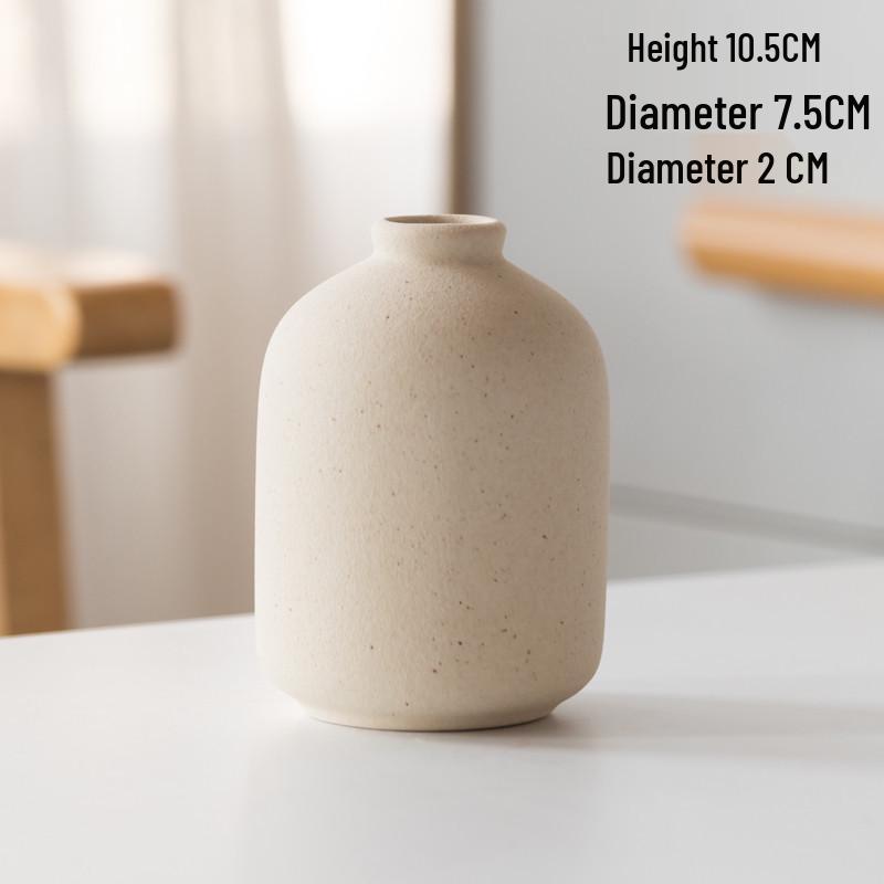 Rust-Colored Nordic Retro Ceramic Vase with Black Spots