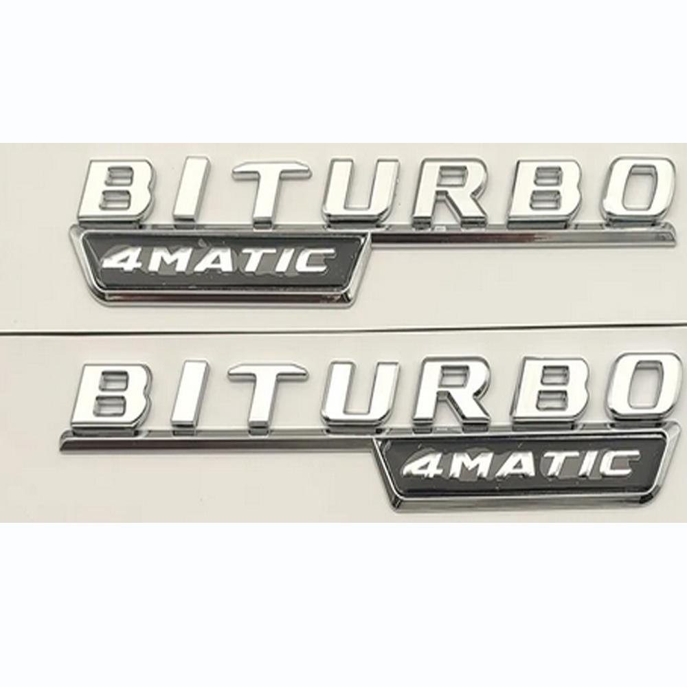 CUTRB1 1 Set Car Trunk 3D Badge Rear Sticker Logo For Mercedes Benz GLE43 AMG W167 W166 GLE43 Biturbo 4matic Logo Automotive Accessory