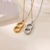 Stainless Steel Circle Necklace For Women Men 18k Gold Plated Geometric Pendant Necklace  Design Brand Jewelry