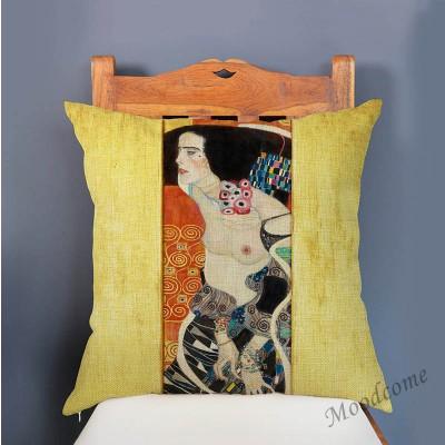Gold Luxury Decorative Oil Painting Home Decorative Pillow Case Cover Gustav Klimt Gallery Collection Sofa Chair Cushion Cover