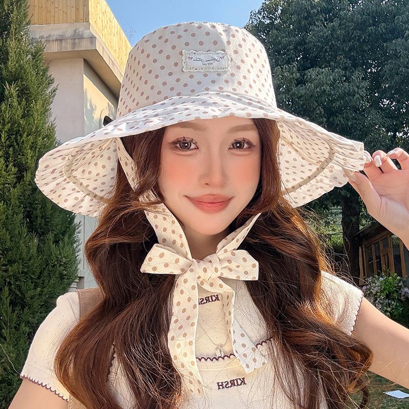 Retro color matching plaid bucket hat summer light big brim sun protection sun hat outdoor versatile face covering sun hat