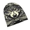 2D Flat Printing Viking Wolf Daily Style Knit Hat for Adults Perfect for Weekend Errands Quick Meetups or Everyday City Wear with a Touch of Personali