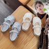 Girls' Solid Color Mesh Sandals2026New Spring and Summer Pearl Flower Bow Princess Shoes for Performances