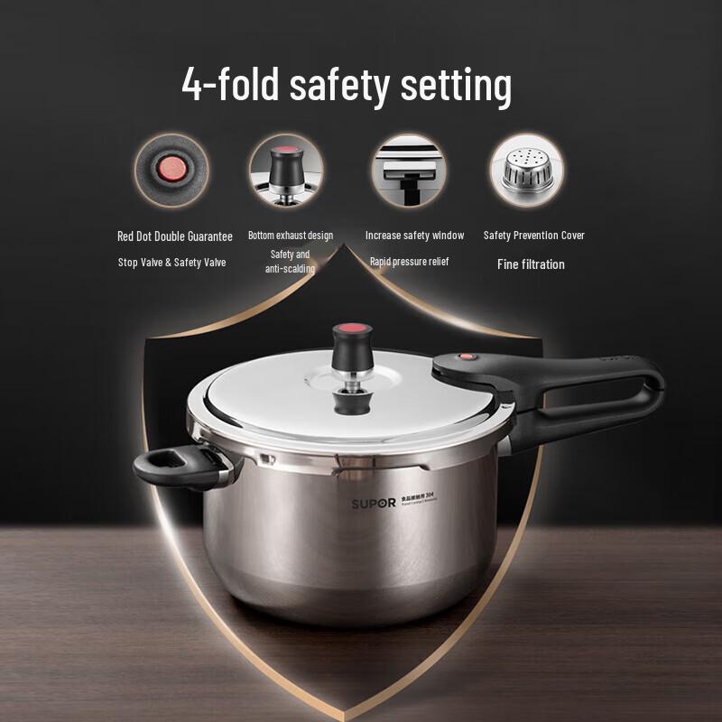 Supor 22cm 5.2L Stainless Steel Pressure Cooker