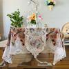 Nordic Style Dining Table Cloth Mat Light Luxury and High-end Felt Cover Cloth Embroidered Lace Tea Table Rectangular Tablecloth