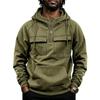 Men's Lined Hooded Pullover Sweatshirt with Multiple Pockets