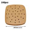 100Pcs Disposable Air Fryer Paper Steamer Liners Perforated Parchment Baking Papers Non-Stick Steaming Mat Oil-absorbing Paper