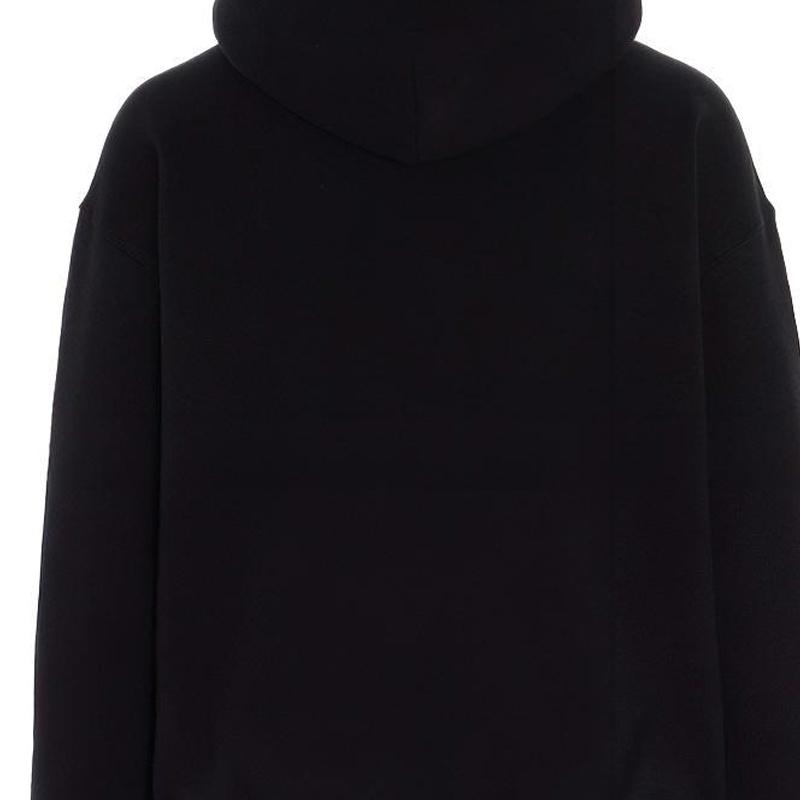 (WMNS) Balenciaga BB Logo Hooded Long Sleeves Hoodie Black Women's 612959TJVD71000